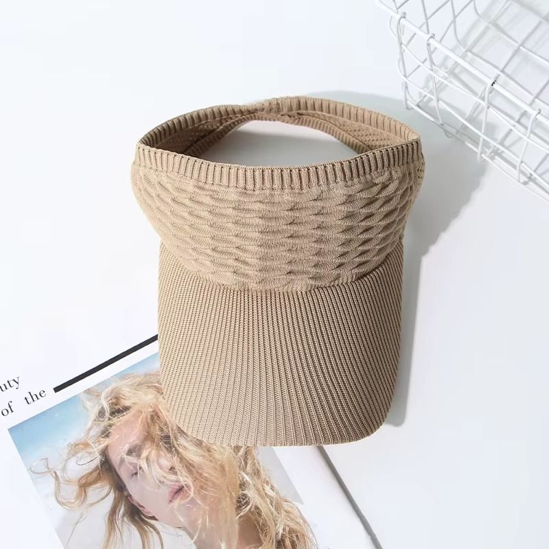 Women's sun hats Breathable sun hat outdoor ladies versatile top less baseball visor empty top hat cap Sun Visor Hat Summer Ladies Cycling Sunshade Outdoor Sports Cap Summer Solid Color Large Brim -