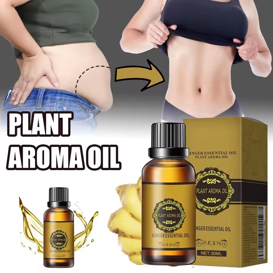 Quick Slimming Ginger Essential Oil Natural Fat Burning Slim Tummy AntiCellulite Waist Arms Legs Care Promote Metabolism Firming Oil shaping the thighs and hands of excess fat, Weight Loss - EELHOE-