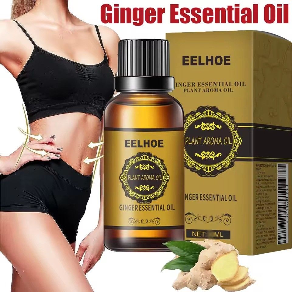Quick Slimming Ginger Essential Oil Natural Fat Burning Slim Tummy AntiCellulite Waist Arms Legs Care Promote Metabolism Firming Oil shaping the thighs and hands of excess fat, Weight Loss - EELHOE-