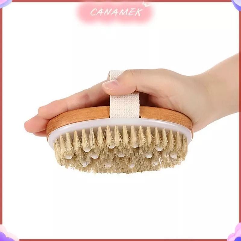 Bamboo Body Brush Shower Brushing Removes Dry Skin with Massage Nodes Exfoliating Bath Brushes Body Scrubber Bathing Brush Dry Skin Body Soft Natural Bristle SPA Brush With Handle Wooden-