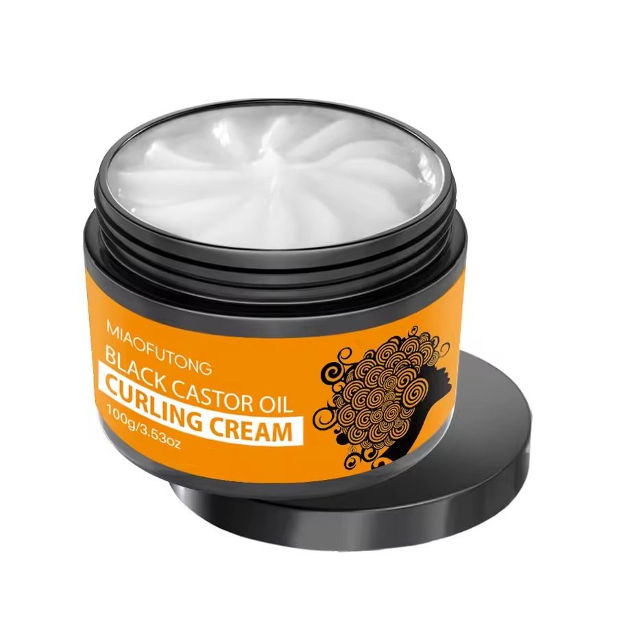 Hair Curling Cream Black Castor Oil Cream- Enhanced Curls with Long-Lasting Hold Moisturizing Elastic Styling, Enhancer & Frizz Control For Curly Hair, Curling Cream for Wavy Hair, Afro Hairstyles-