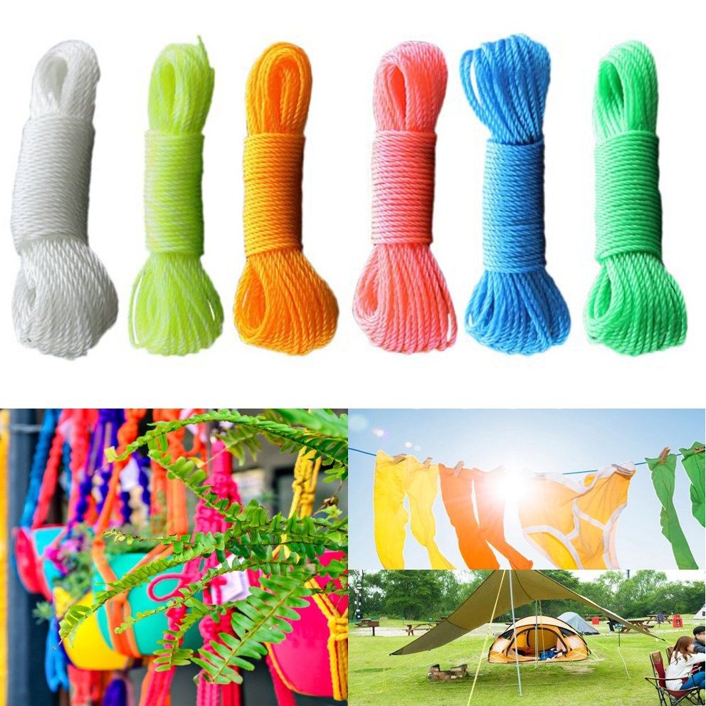 3 Pcs Nylon Laundry 10M Cloth Line Hanging Rope
