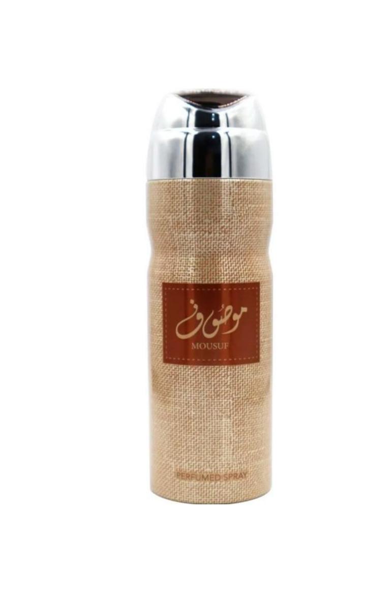 Mousuf Arabic Perfume Deodrant Body Spray 200ml by Ard Al Zaafaran Original Brown Mousuf Men,Women Unisex Body Spray.