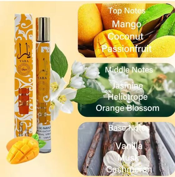 OFFER! 1pc YARA TOUS(ORANGE) Pen perfume 35ml Travel Perfume – Sweet & Fresh Long-Lasting Fragrance for Men & Women (Lattafa Perfumes: Yara, Asad, Mayar / Khamrah/ Woman trillion)