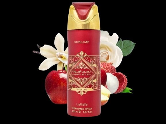 Lattafa Bade'E Al Oud Sublime 200ml Perfumed Deo Spray for Unisex Fragrance Appeals to both Women and Men Badee Al Oud Sublime by Lattafa