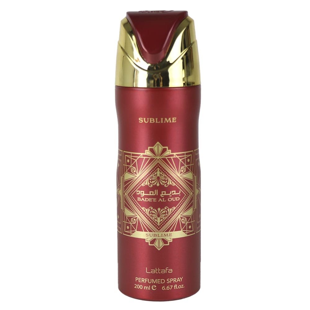 Lattafa Bade'E Al Oud Sublime 200ml Perfumed Deo Spray for Unisex Fragrance Appeals to both Women and Men Badee Al Oud Sublime by Lattafa