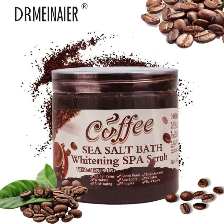 OFFER!!!Coffee Sea Salt Bath Brightening & Whitening SPA Scrub Exfoliating Face Body Dead Skin - Dr Meinaier