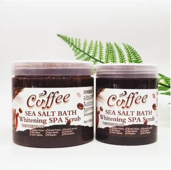 Coffee Body Scrub Exfoliating Skin Pore Cleansing Soften Sea Bath Salt Cream Moisturizing Anti Cellulite