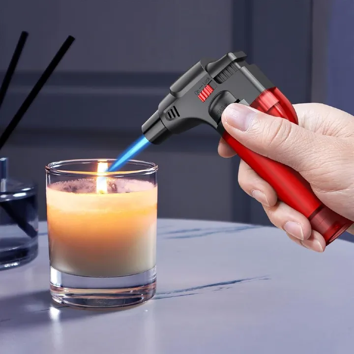 Anniversary Offer!!! Butane Refillable Jet Flame Torch Lighter, Windproof, Safe, Multi Utility Lighter For Candles, Fireplaces, Campfires, Grill