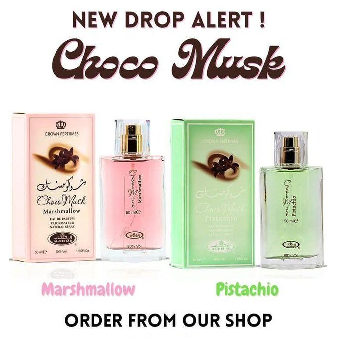 🔥 New Release!!! Al Rehab Choco Musk Marshmallow & Choco Musk Pistachio 50ml EDP – Sweet & Long-Lasting Perfumes
