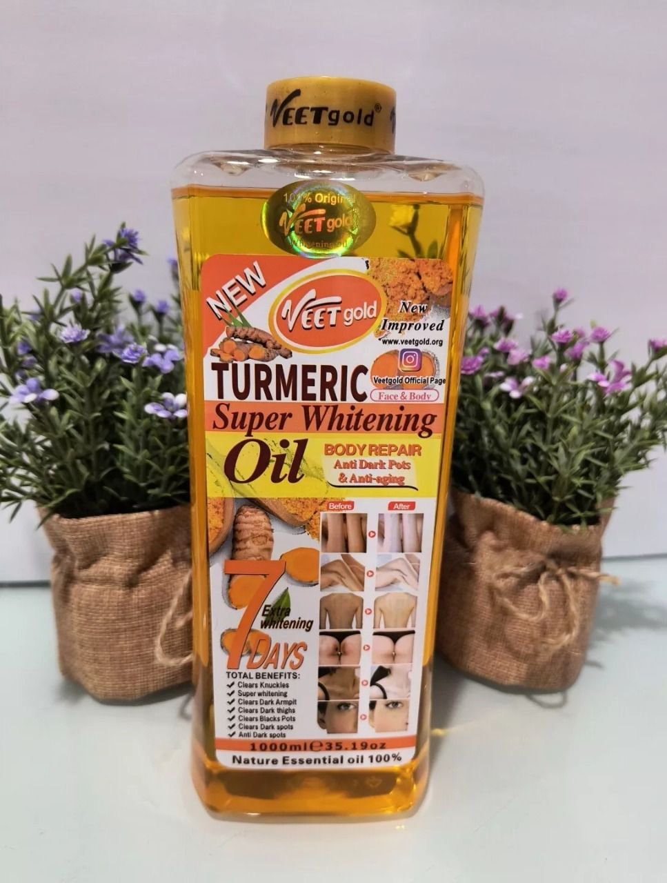 ORIGINAL Veet Gold Turmeric Oil Super Body Corrector Oil 1000ml 💯% AUTHENTIC
