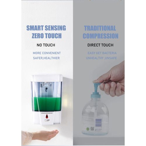 700ml Capacity Automatic Soap Dispenser Touchless Sensor Hand Sanitizer Detergent Dispenser Wall Mounted For Bathroom Kitchen