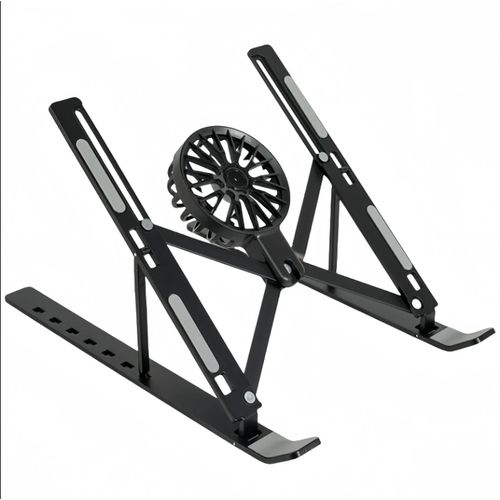 Portable Foldable Aluminium Alloy Desktop Laptop cooling 7-levels Stand Tablet Stand -(Black)