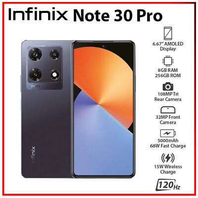 (PAYDAY SALE) New Infinix NOTE 30 PRO 16GB(8GB+8GB Exapandable RAM) 256GB Storage 5000mAh Batttery Smartphones