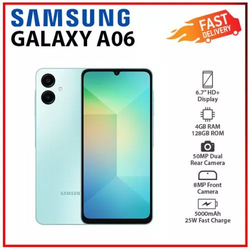 Samsung Galaxy A06, 6.71", 4GB RAM +128GB Storage (Dual SIM), 5000mAh-Smartphones