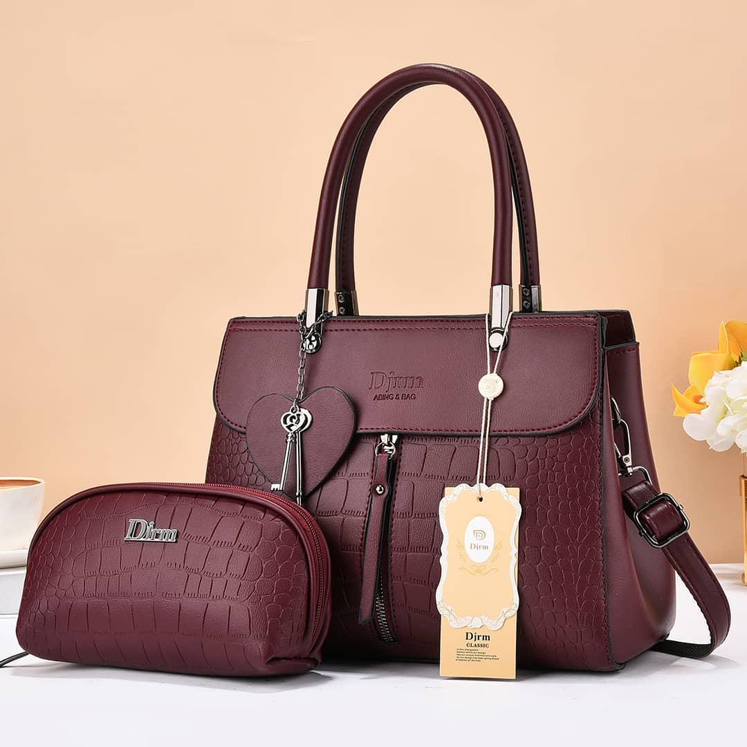 2in1 Classic Trendy Ladies Handbag Women Shoulder Bag Strap Adjustable Fashion Bag Zipper Closure Girls Crossbody Bag with Purse or Wallet Bag