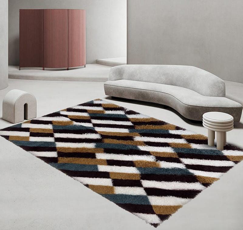 CLEARANCE OFFER 5x8 ft Fluffy Pattern  Multicolor Carpet Luxurious Comfort for Every Room. Bring a blend of luxury, warmth and sophistication