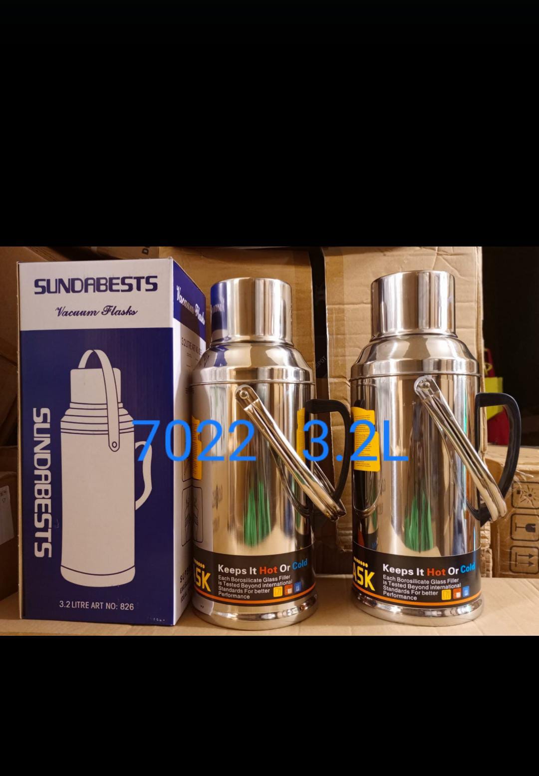 Stainless Steel 3.2L Vacuum Flask Thermos Unbreakable Keeps hot for 24 hours efficiently•Holds Temperatures Cold efficiently•Slim and Smart Design•Durable and easy to carry