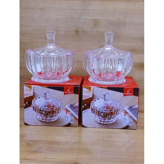 1pc Beautiful Glass Sugar Dish Sugar Container Blinkmax Sugar Storage Container
