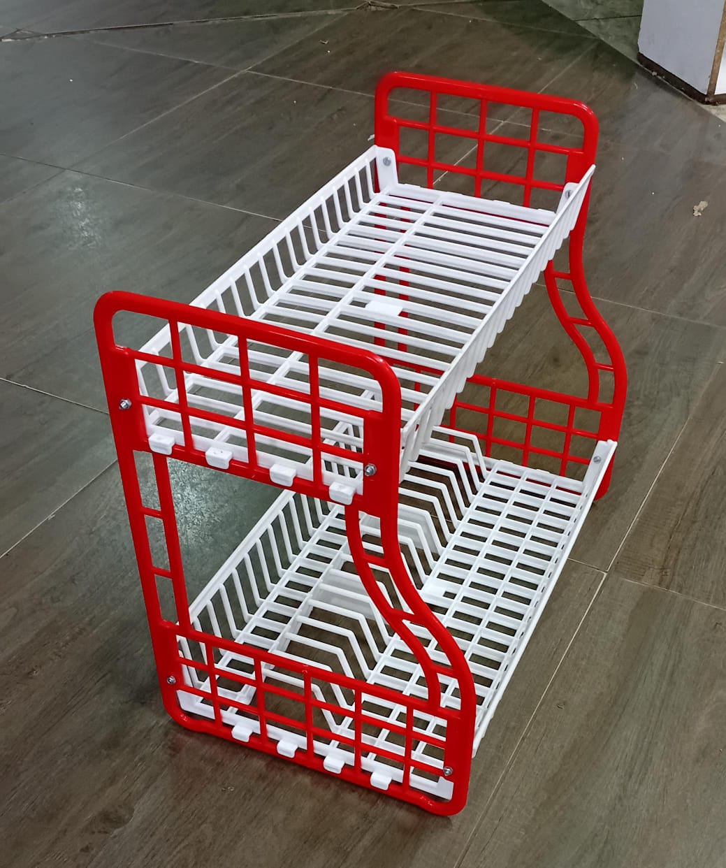 Kenpoly double decker dishrack Two tier heavy plastic Dish Rack Utensil Organizer 2 Layers Kitchen Households