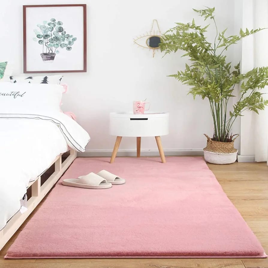 Modern 6*7 Feet Luxury Style Nordic Rabbit fur Carpet Super Soft Smooth Mat for Living Room, Kitchen Dinning Room or Bedroom Floor Mat Rug Size: 6x7 feet
