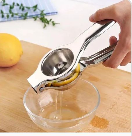 LEMON SQUEEZER. Stainless steel Lemon Squeezer, Durable and long lasting, designed to extract juice from lemons or other citrus fruits such as oranges, grapefruit, or lime