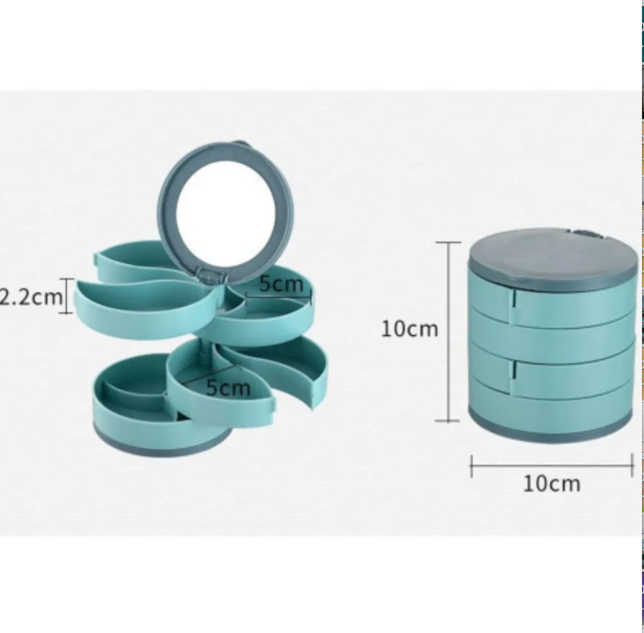 1pc Blue/Pink Jewelry Stand Holder Display Tray Jewelry Storage Box Multilayer Rotating Plastic Stand Earring Ring Box Cosmetics