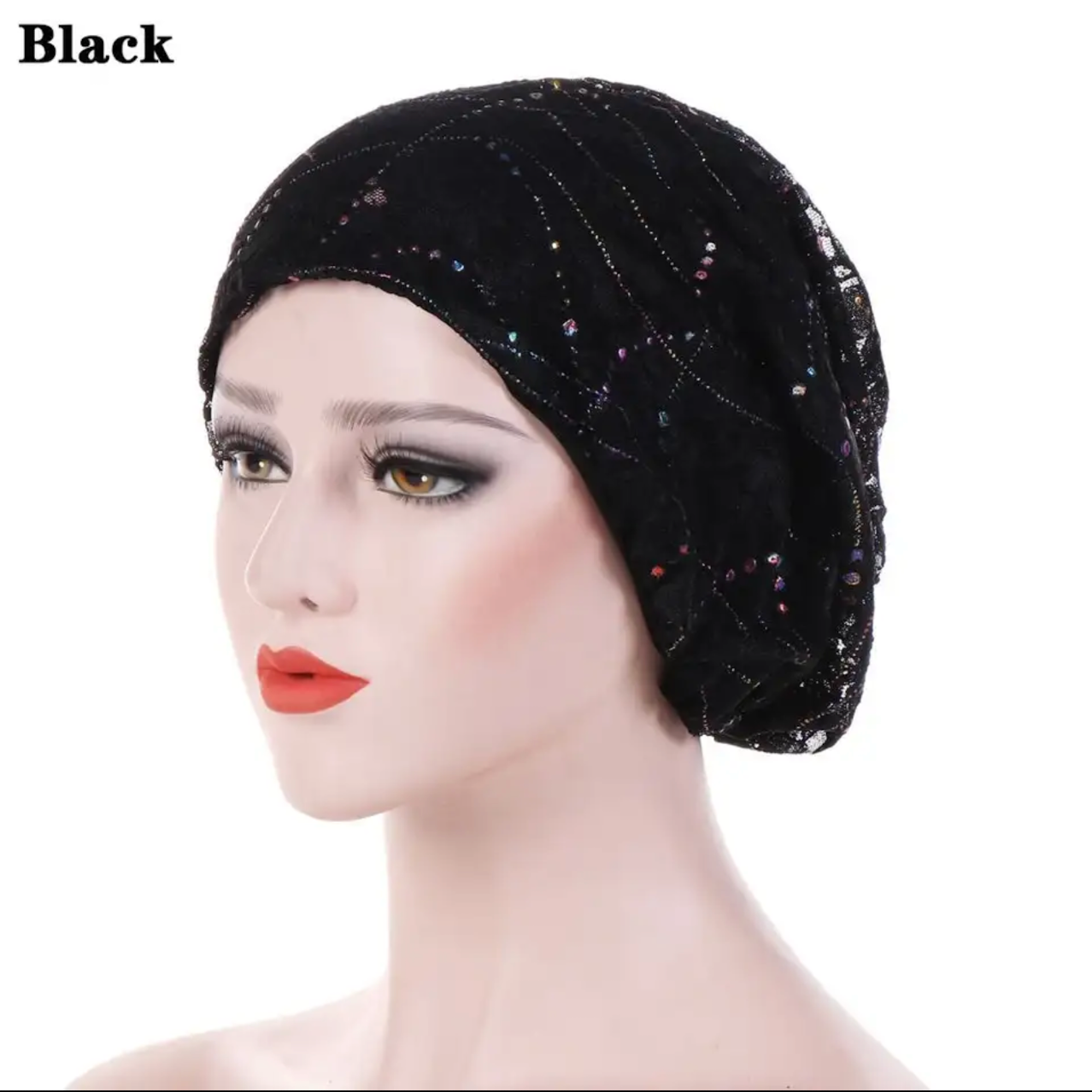 CJ House Women Lady Chemo Cap Thin Lace Hijab Caps Soft Bonnet Arab Wrap Head Turban Hats
