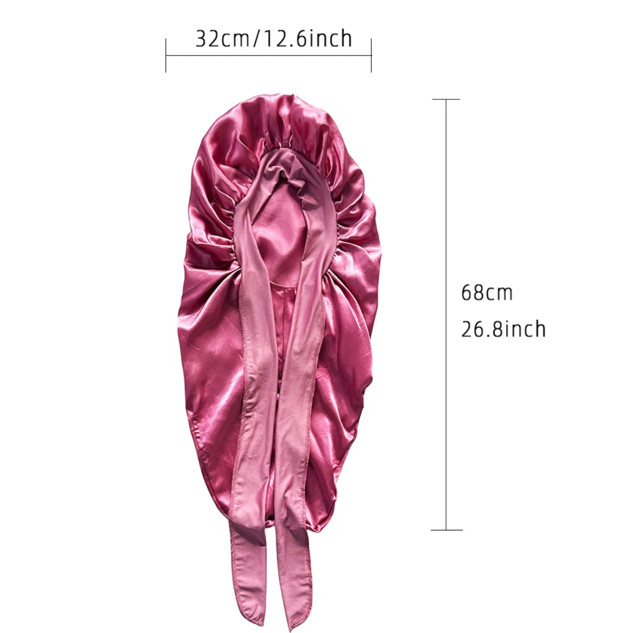 CJ House Long Bonnet+Elastic Satin Hair Band Set Long Silky Bonnet For Sleeping With Wide Elastic Band Headwrap