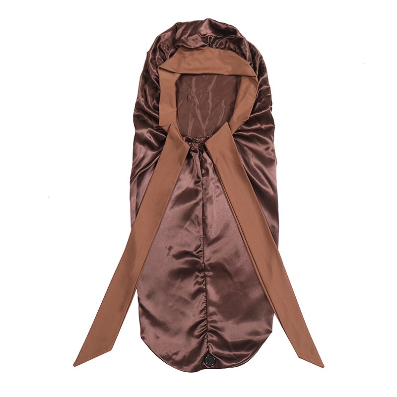CJ House Long Bonnet+Elastic Satin Hair Band Set Long Silky Bonnet For Sleeping With Wide Elastic Band Headwrap