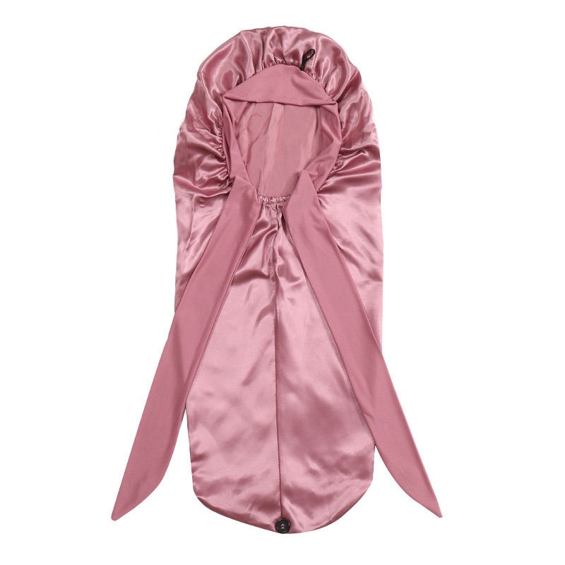 CJ House Long Bonnet+Elastic Satin Hair Band Set Long Silky Bonnet For Sleeping With Wide Elastic Band Headwrap