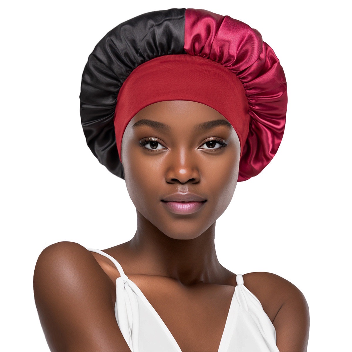 Newly Satin Night Hair Cap Women's Solid Sleeping Hat Sleep Care Bonnet Nightcap for Women Unisex Cap