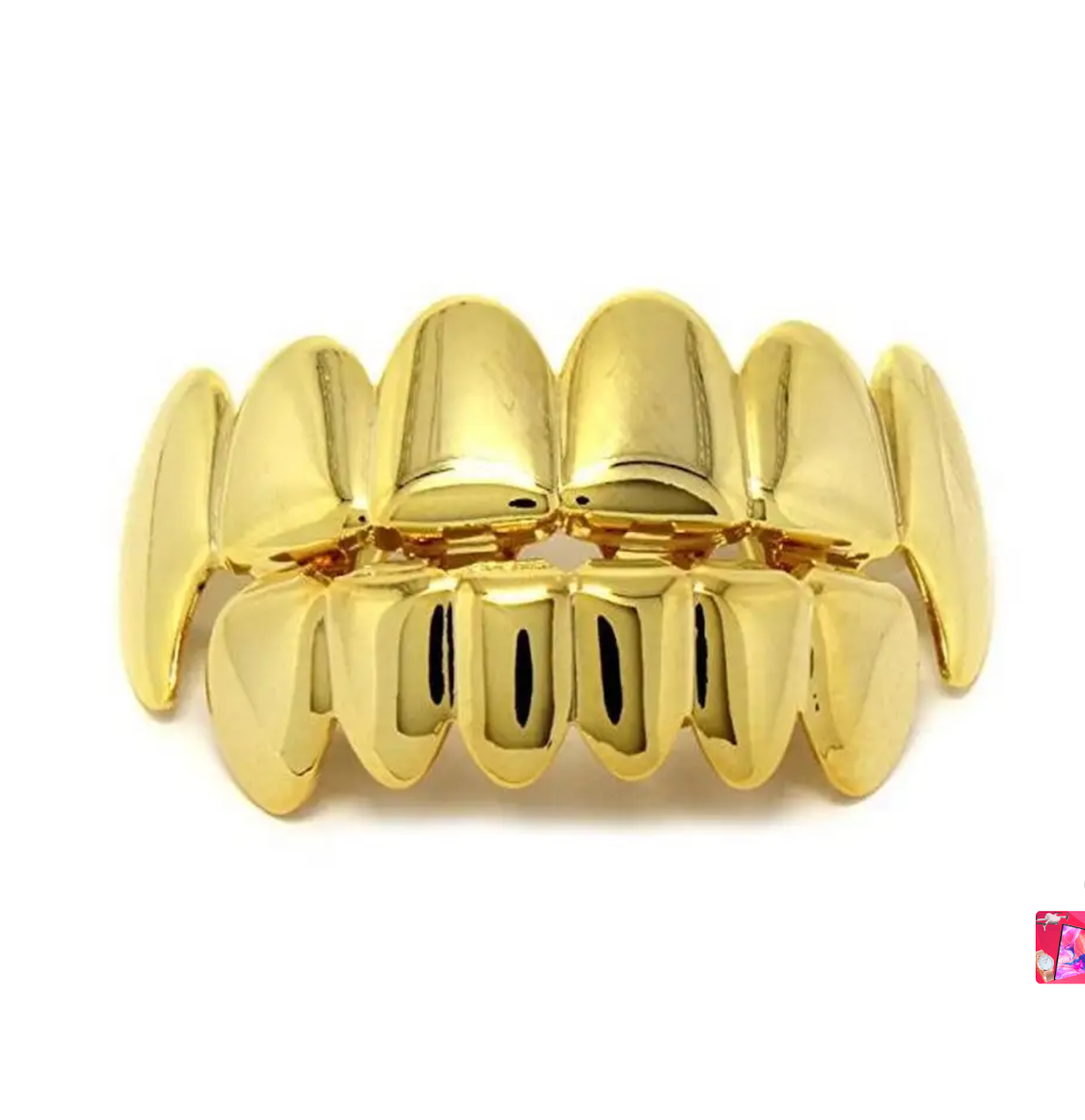 1PC HipHop Single Tooth Grillz For Men,  Hip Hop Real Gold Plated Teeth Grillz Fashion Tooth Caps Decor Dental Grills For Men Women Jewelry Accessories Halloween