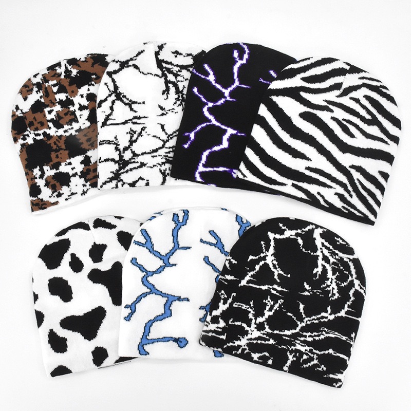 CJ House Winter Harajuku Y2K Knitted Hat Women Fashion Warm Thick Men Hip Hop Beanies Hat Skullcap Short Hat Unisex Basic Cap