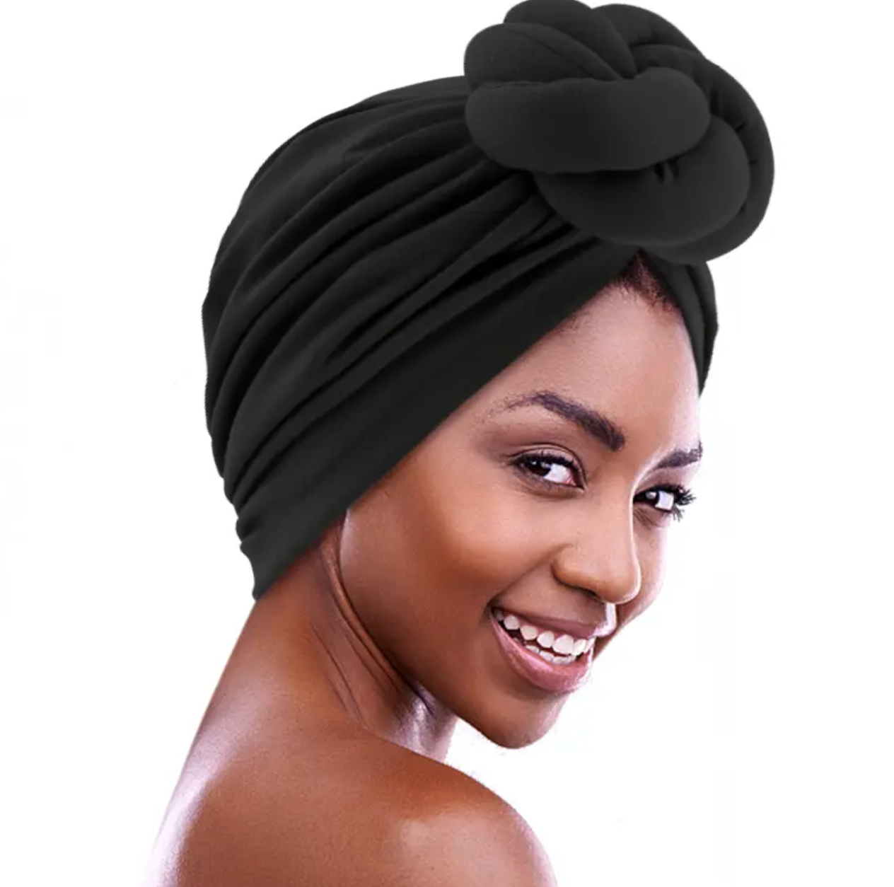 2025 New African Women Large 3D Flower Turban Hat Headwrap Beanie Hat Mujer Bandanas Headcover Chemo Cap Muslim Hair Accessories