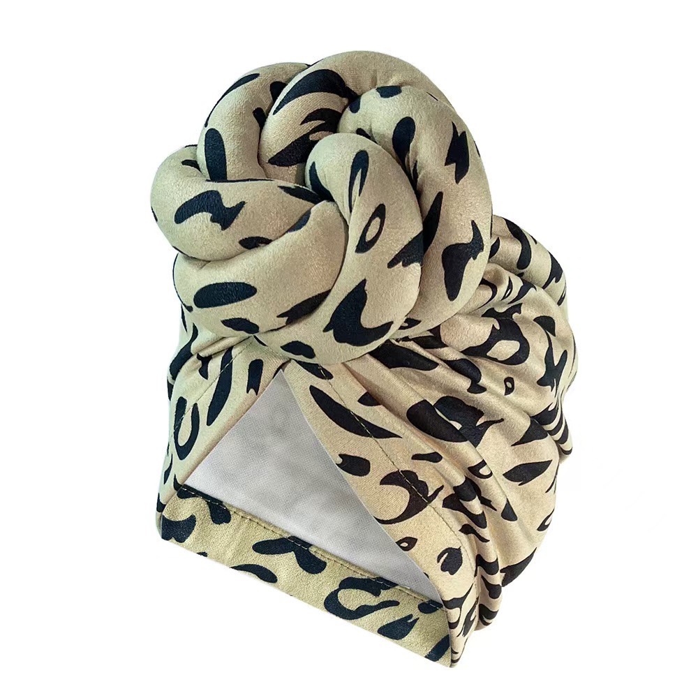 2025 New Pre-Made Knotted Head Wrap Fashion Head Cap For Women Luxury Party Headdress Women 3D Flower Cross Turban Hat