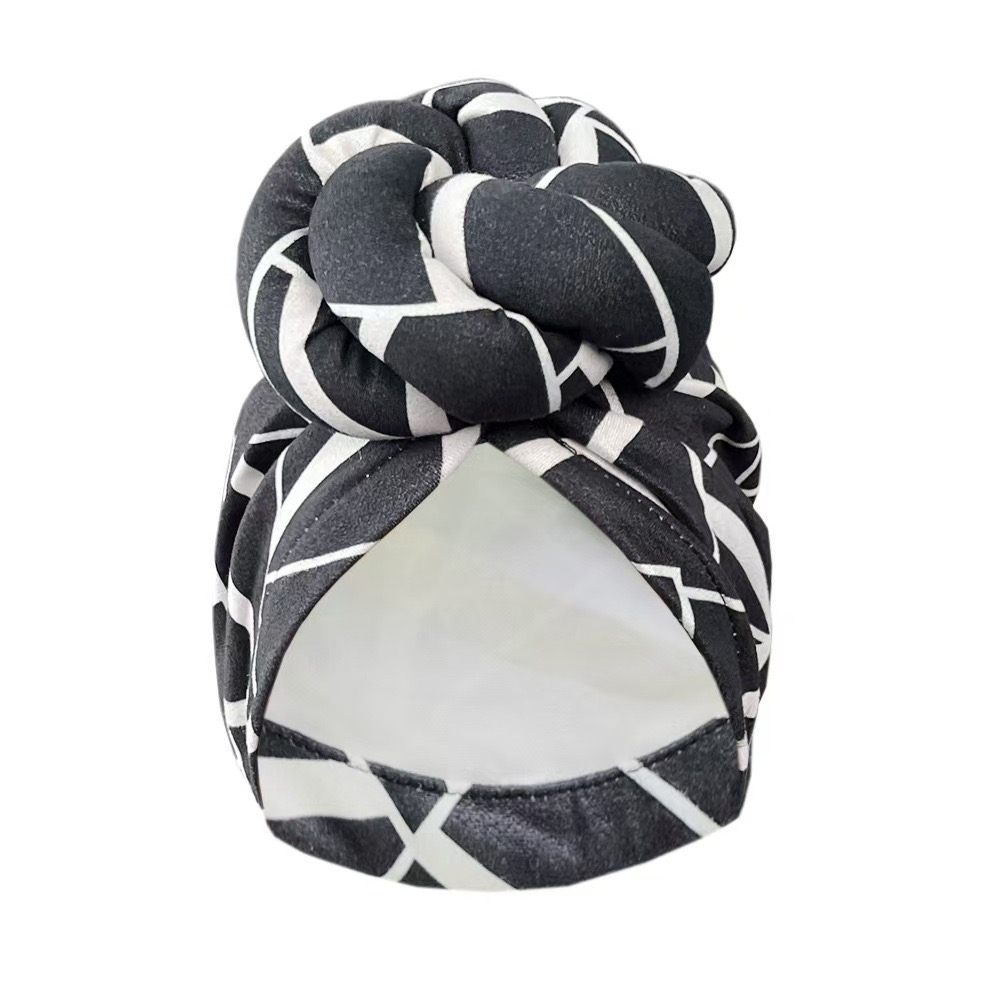 2025 New Pre-Made Knotted Head Wrap Fashion Head Cap For Women Luxury Party Headdress Women 3D Flower Cross Turban Hat