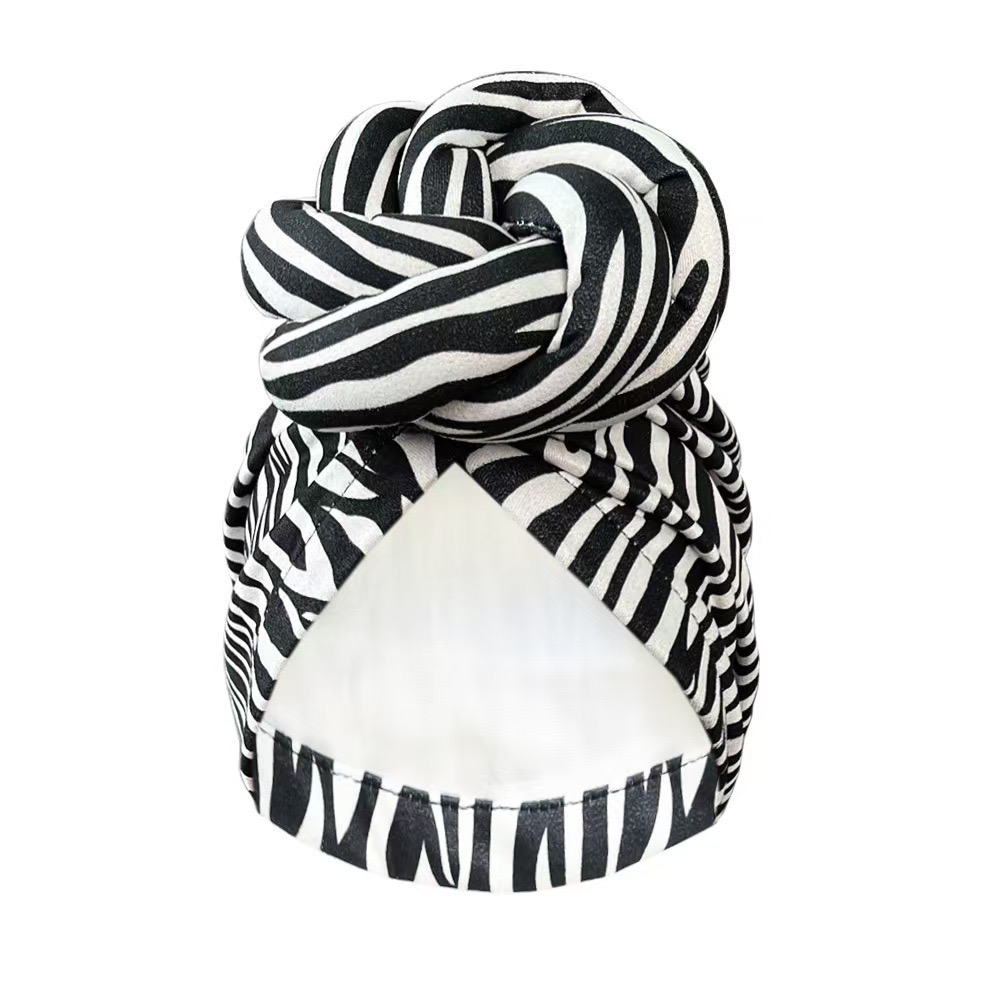 2025 New Pre-Made Knotted Head Wrap Fashion Head Cap For Women Luxury Party Headdress Women 3D Flower Cross Turban Hat