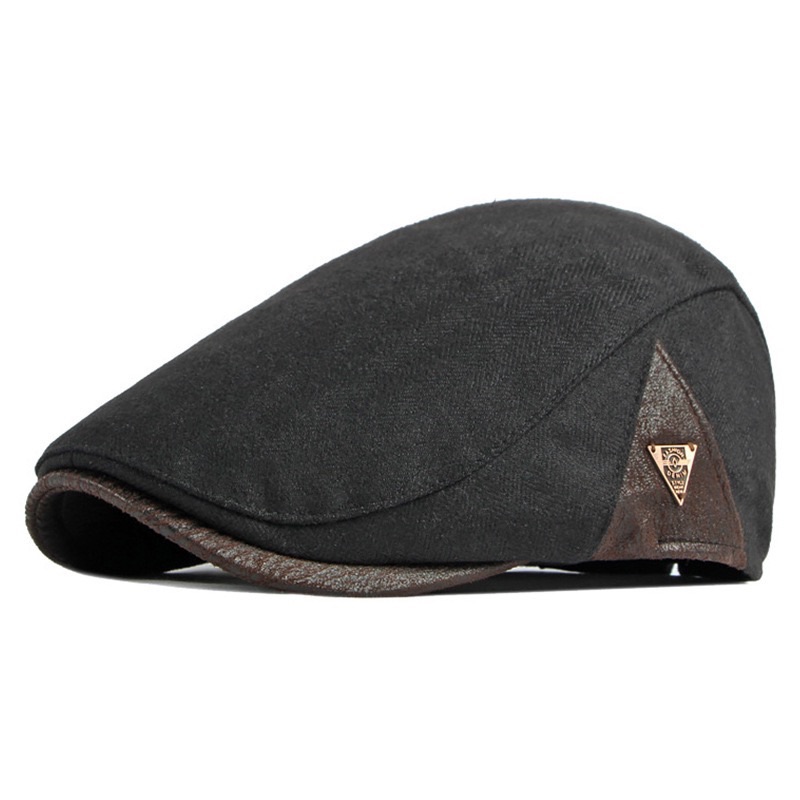 CJ House Winter Thick Warm Newsboy Cap Men Women Vintage Casual Berets Flat Hat Peaked Cap Adjustable