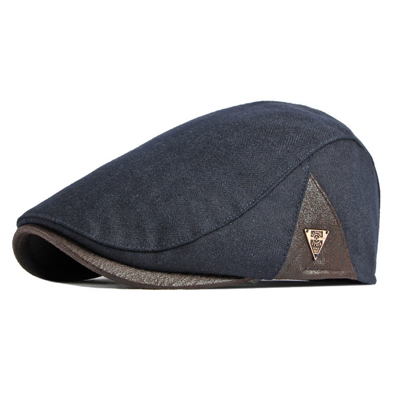 CJ House Winter Thick Warm Newsboy Cap Men Women Vintage Casual Berets Flat Hat Peaked Cap Adjustable