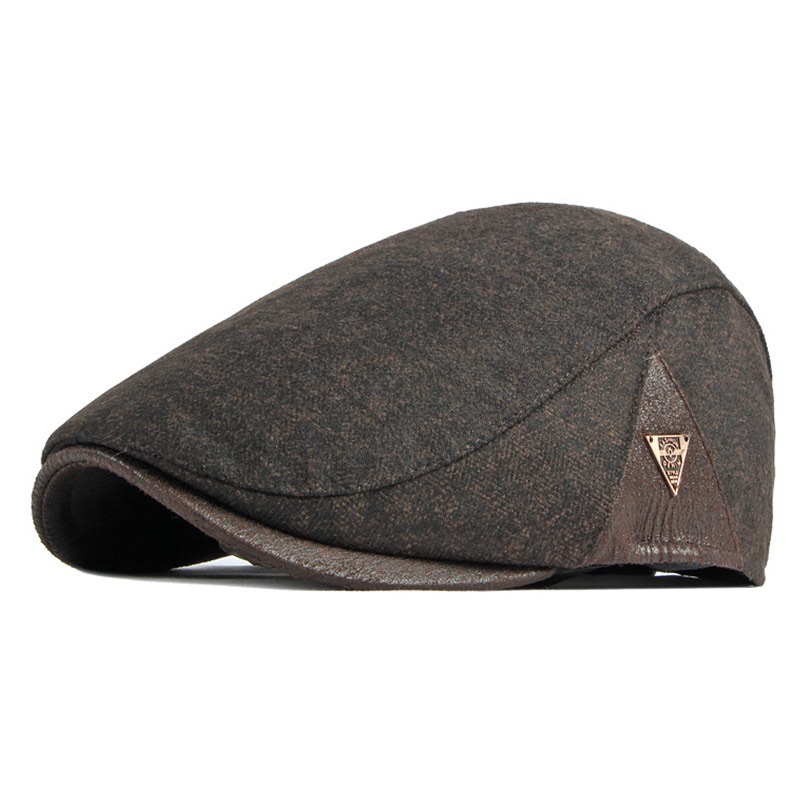CJ House Winter Thick Warm Newsboy Cap Men Women Vintage Casual Berets Flat Hat Peaked Cap Adjustable