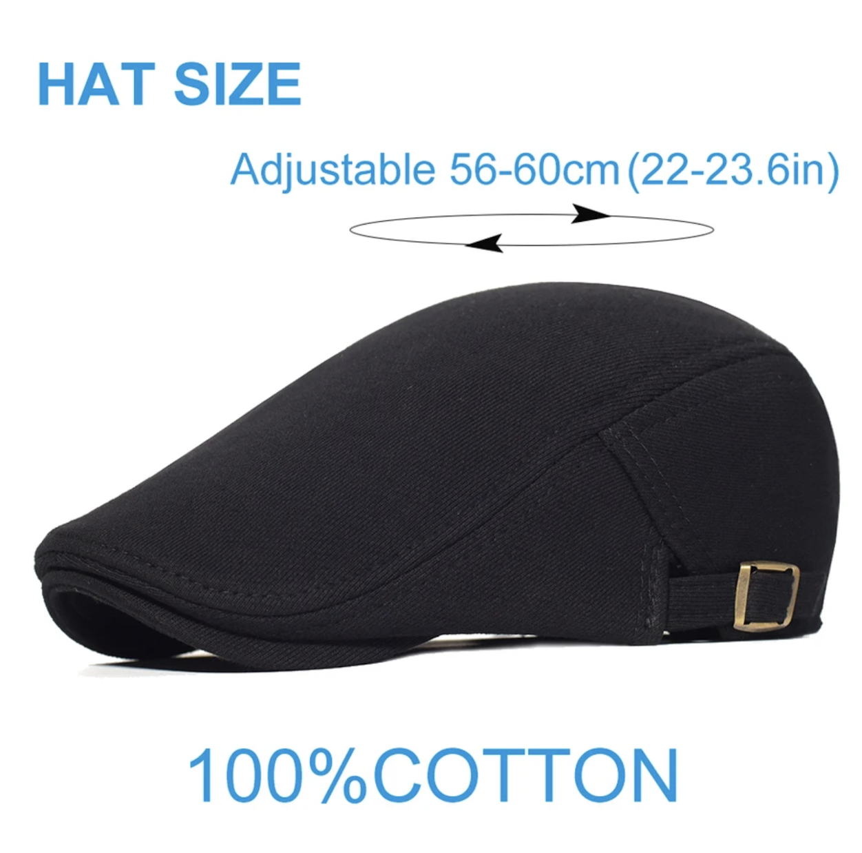 CJ House Cotton Adjustable Newsboy Caps Men Woman Casual Beret Flat Ivy Cap Soft Solid Color Driving Cabbie Hat Unisex Black Gray Hats