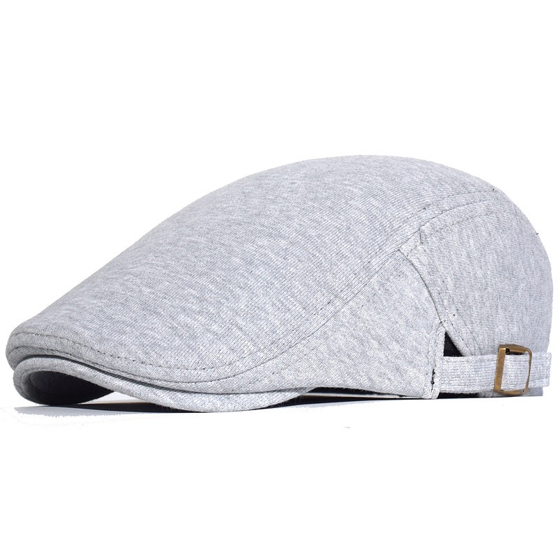 CJ House Cotton Adjustable Newsboy Caps Men Woman Casual Beret Flat Ivy Cap Soft Solid Color Driving Cabbie Hat Unisex Black Gray Hats