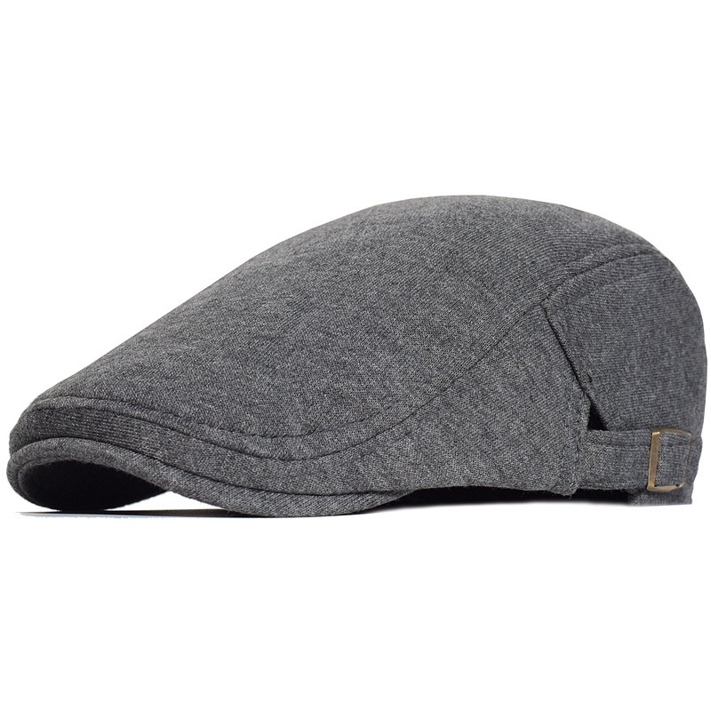 CJ House Cotton Adjustable Newsboy Caps Men Woman Casual Beret Flat Ivy Cap Soft Solid Color Driving Cabbie Hat Unisex Black Gray Hats