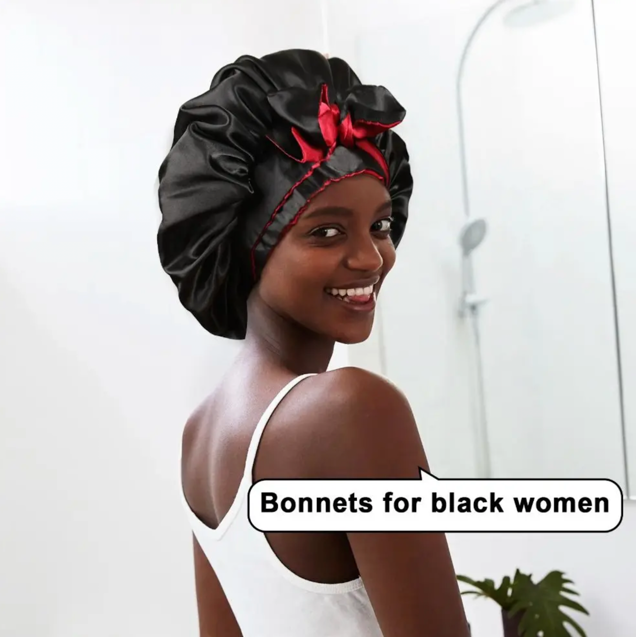 CJ House Double-layer Satin Sleep Cap Soft Stretchy Tie Band Adjustable Silk Hair Wrap Curly Hair Elastic Silky Satin Bonnet Sleeping