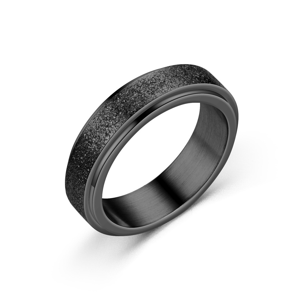 6mm Anxiety Fidget Spinner Rings for Men Smooth Stainless Steel Spinning Rotating Ring for Women Anti Stress Jewelry Gift