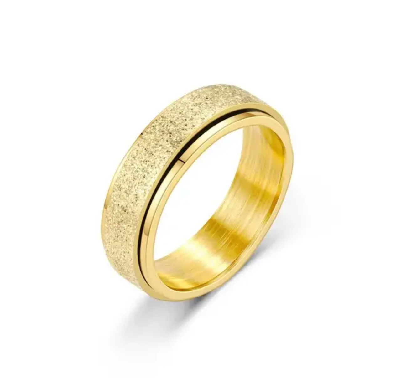 6mm Anxiety Fidget Spinner Rings for Men Smooth Stainless Steel Spinning Rotating Ring for Women Anti Stress Jewelry Gift