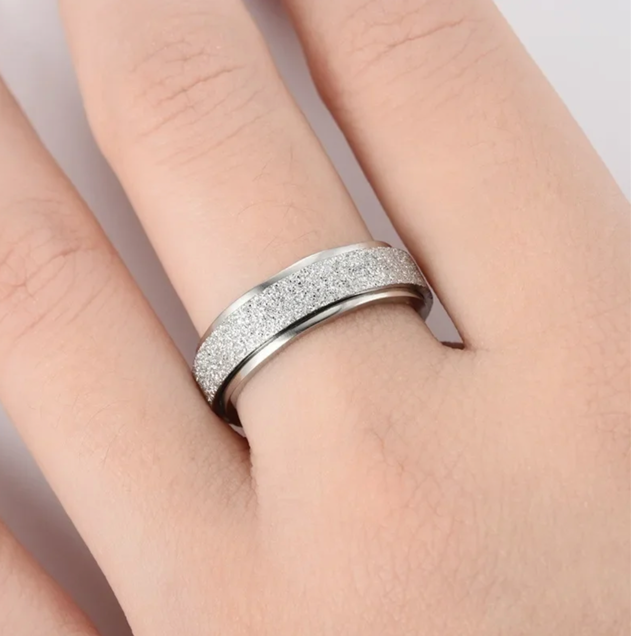 6mm Anxiety Fidget Spinner Rings for Men Smooth Stainless Steel Spinning Rotating Ring for Women Anti Stress Jewelry Gift