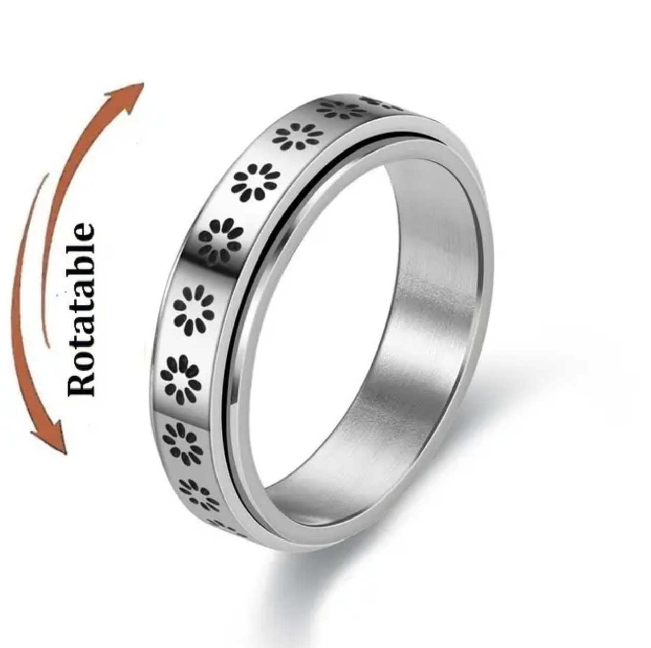 Spinning Anxiety Ring for Women Men Star Moon Fidgets Rings 2025 Stainless Steel Anti Stress Ring Rotate Gift bagues pour femme