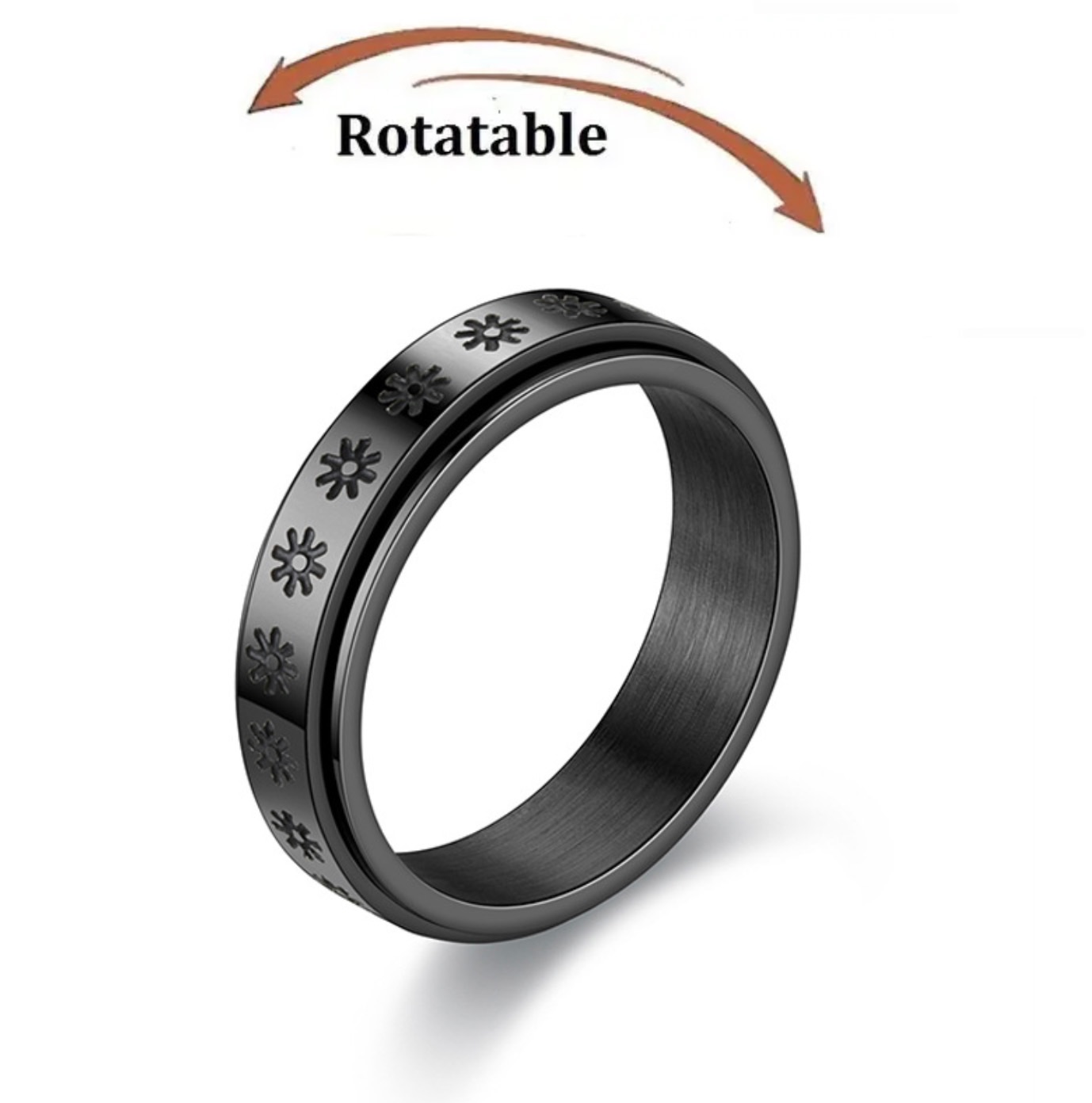 Spinning Anxiety Ring for Women Men Star Moon Fidgets Rings 2025 Stainless Steel Anti Stress Ring Rotate Gift bagues pour femme